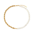 Fashion Gold Plated Clavicle Bracelets Jewelry Elegant Natural Freshwater Pearl Chain Necklace for Women Girls