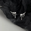925 Sterling Silver Irregular Water Flow Personality Stud Earrings Wholesale Never Fade