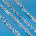 Factory White Milk Yarn Water-soluble Embroidery bar Code 2MM Bead Lace Floret Edge Underwear Wedding Accessories