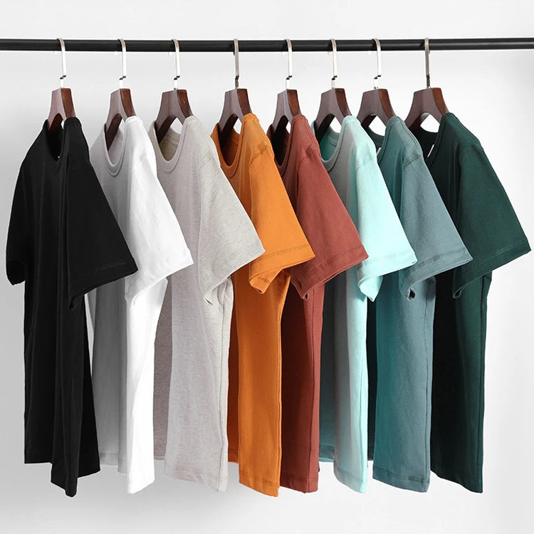Unisex Men 100% Cotton Short Sleeve Drop Shoulder Oversized Round Neck Plain Unisex T Shirts