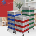 Transparent Glass Rack with Plastic Storage Basket Convenient Organization Solution for Cups and Glasses and Dish Trays Storage