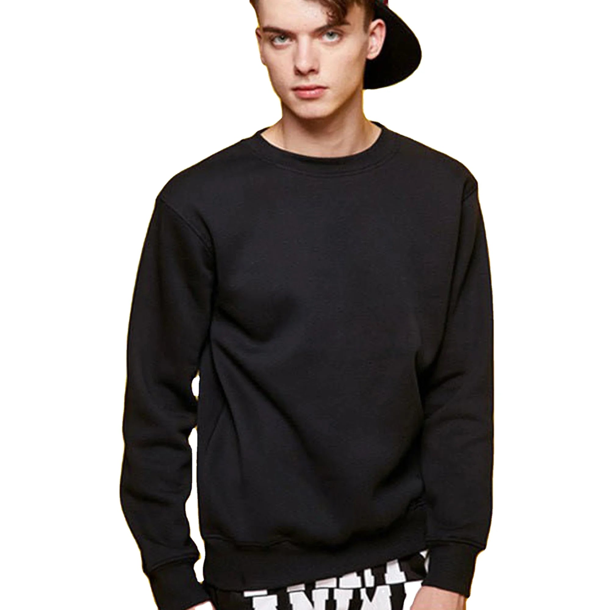 330gsm Unisex Crewneck Pullover Sweater Cotton Polyester Plus Sized Blank Sweatshirts Custom Logo