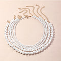 5 Pieces 4mm INS Hot Design Baroque Pearl Choker Necklace Multi Layer Pearl Statement Necklace Set Women