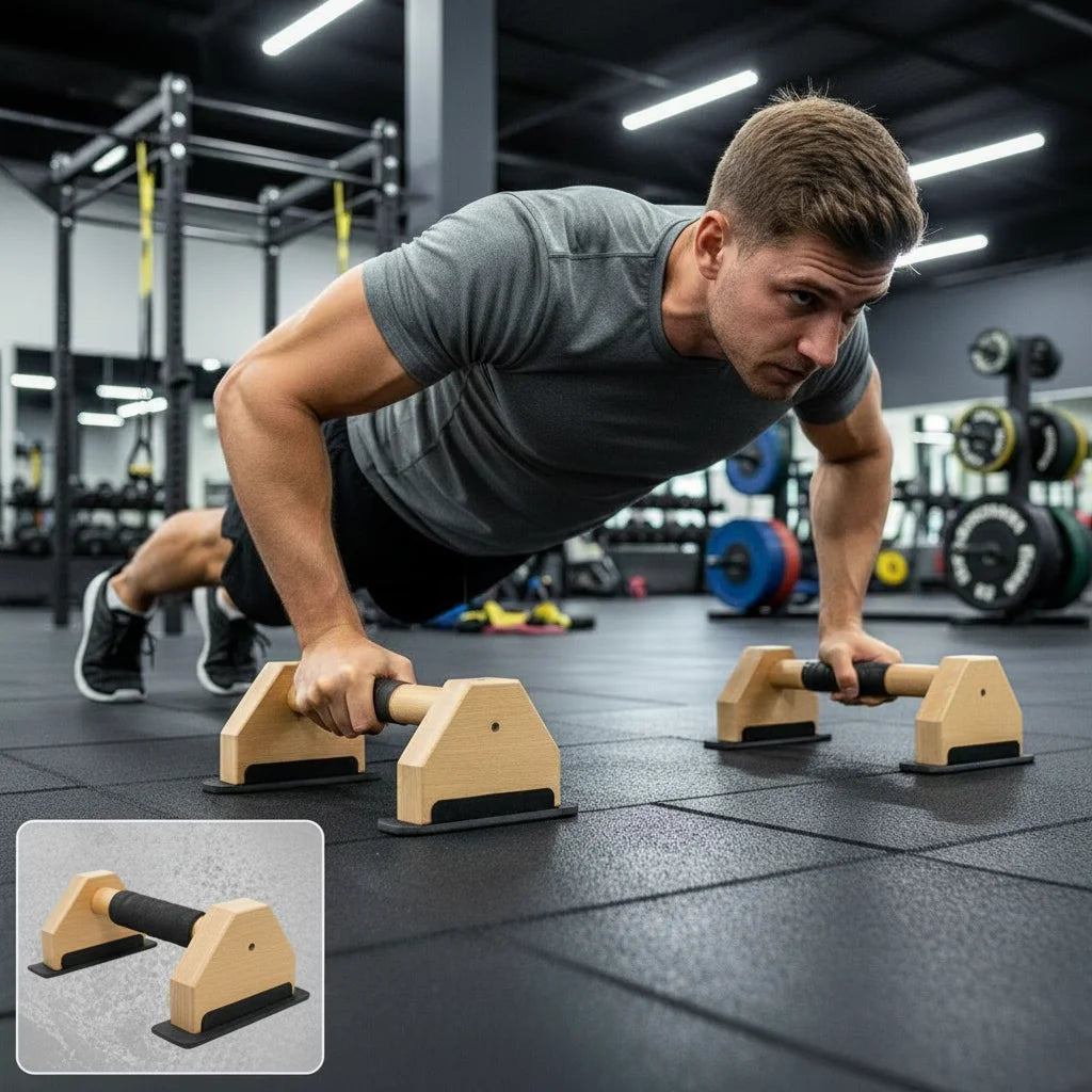 Portable Wooden Push Bar Home Gym Parallel Bars Strength Training Handstand Pushup Parallett Wood Dip Stands Lightweight Fitness