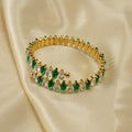 18k Gold Plated Iced Out Crystal Fine Jewelry Open Bangles Stainless Steel Bracelets Adjustable Cz Bangles for Women