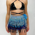 Women Girls Sequin Skirt Wrap Belly Dance Fringe Hip Scarf Festival Fancy Hip Skirts