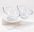 Eco Friendly  15 Degree Tilted Elevated Plastic Neck Protection Cat Food and Water Feeding Bowls