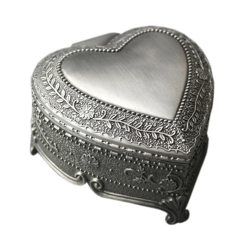 Wholesale Emboss Alloy Metal 18 Note Music Box Wind-up Sankyo Movement for Christmas/Birthday/Valentine's Day