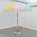 Luxury Tassels  Beach Parasol - Handcrafted Indian Reverse Umbrella for Beach Ceremonies & Summer Events