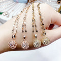 WJ-10078 Diamond Ball Colorless Perforated Collarbone Chain Diamond Pendant Long Chain Necklace