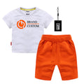 Free Labels Print and hang Tags Offer 100% Cotton 180 5.3oz  Kids Short  Set Match the Color You Want Kids Suits Clothing