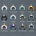 Wholesale Moon Shape Pendant Natural Gemstone Horn Charms Pendant for Necklace Making