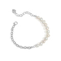 925 Sterling Silver Link Chain & Baroque Pearl Bracelet Fashion Jewelry Jewellery Cultured Freshwater Baroque Pearl Bracelet