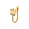 14K Yellow Gold with CZ Nose Ring Customized Stylish Design Solid Gold Ear Clip for Women Nose Clip Piercing Jewelry