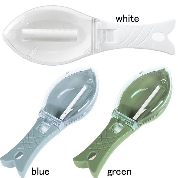 K1321 Kitchen Practical Fish Scale Scraper With Cover Fish Scale Brush Cleaning Tool Fish Scale Remover Tools