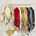 European Style Knitted Cloak Women's Knit Sweater Wraps High Collar Pullover Poncho Cape Turtleneck Chic Knitted Cloak