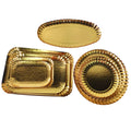 Food Grade Birthday Party Container Dish Biodegradable Disposable Cardboard  Golden Plate