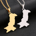 Manufacturer Pakistan Map Chain Necklaces Enameled Stainless Steel 18K Gold Plated Enamel Pakistan Flag Map Pendant Necklace