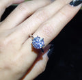 Starsgem Moissanite Ring 14k White Gold Purity Ring with 3.5ct DEF VVS Round Brilliant Cut Moissanite Solitaire Ring