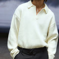 Custom LOGO V Neck Pullover Knit Knitwear Sweatshirts Men Wool Cashmere Vintage Oversized Ribbed Cable Knit Shirt Sweater