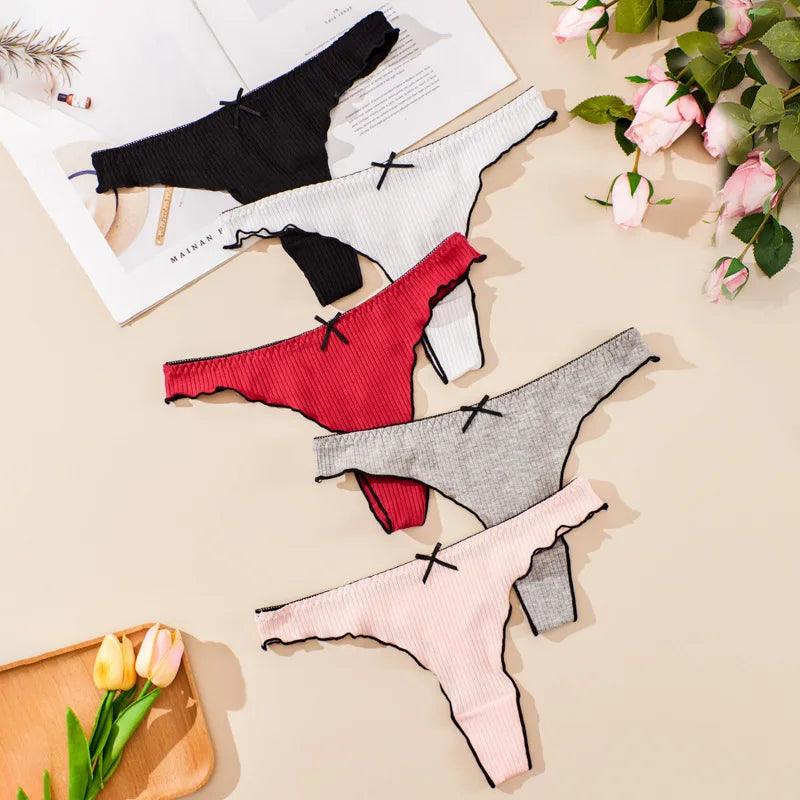CINVIK Factory Customized Spot Hot Models Women's Thong Panties Women's T-Pants Bow Cotton Women's Low-Rise Panties