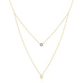 Wholesale 925 Silver Necklace Jewelry Women Sterling Silver Zircon Pendant Two Layer Chain Necklace Gold Plated Necklaces Women