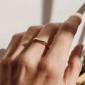 High End 18K Plain Gold Normcore Style Type D Rings Stainless Steel Trendy Simple Gold Plated Jewelry