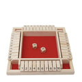 Wooden Flop Drinking Game 4 Players Shut Box 2 Dice 10 Numbers Customizable Colors Party Family Entertainment Board Game for