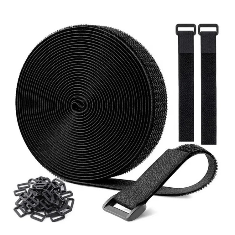 Cable Wire Free Cut Length Cords Management Tape Adjustable Reusable Same Side Adhesive Hook and Loop Fastener Cable Tie Straps