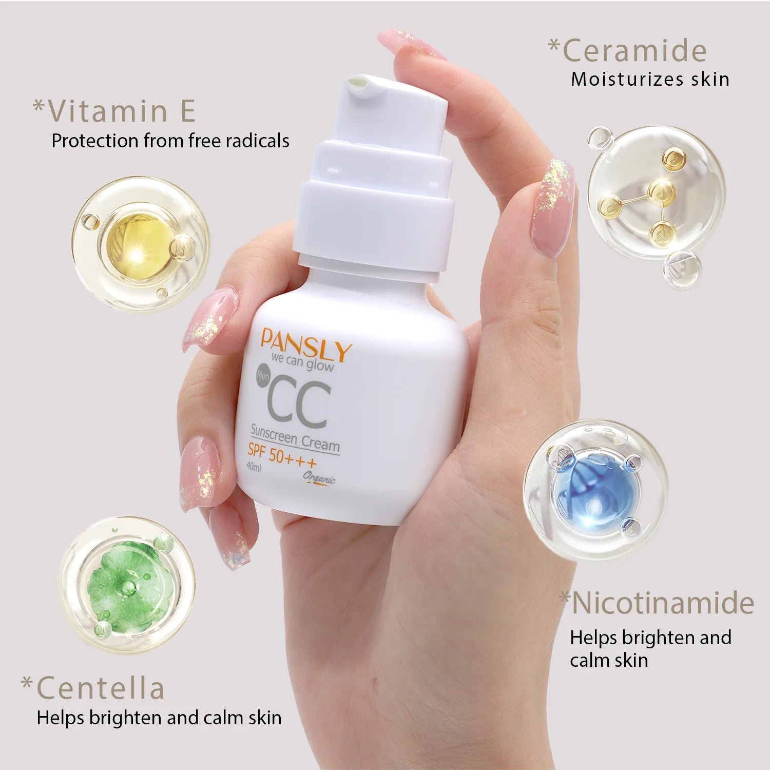 Organic CC Beauty Cream Foundation for Dark Skin Moisturizing Natural CC Cream Wholesale BB & CC Creams