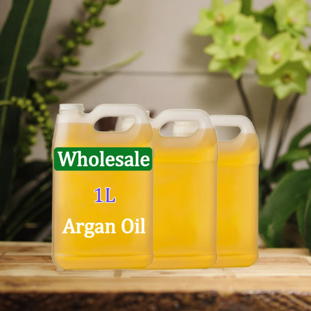 100% Natural Pure Organic Argan Moroccan Oil Factory OEM Bulk Volume for Face Body Skin Hair Care Nourishing Moisturizer Growth