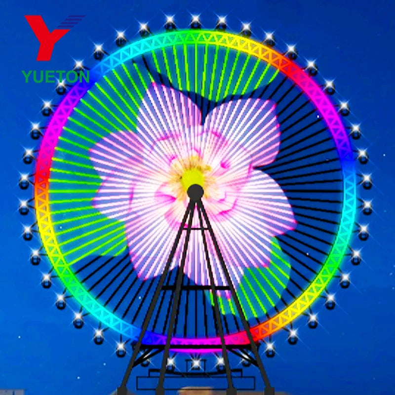 Attractive Landmark Amusement Theme Park Rides Giant Ferris Wheel With Beautiful Lighting Effects for Sale