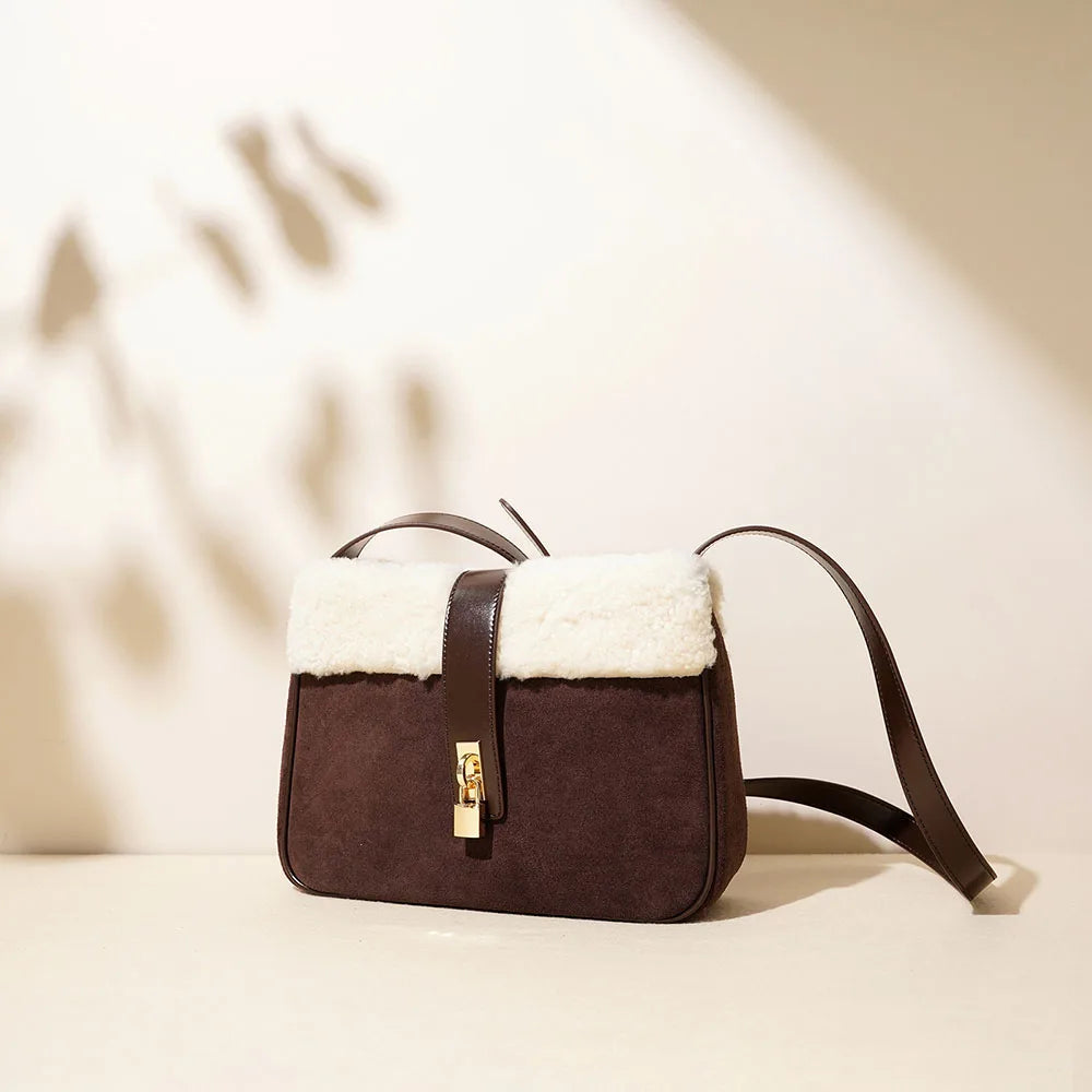 Wholesale Retro Suede Leather Ladies Handbag Luxury Frosted Cowhide Shoulder Bag for Women Low MOQ Custom Logo Vintage Crossbody