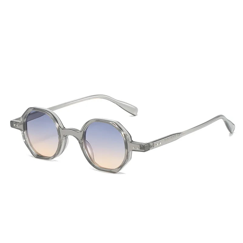 Vintage Woman Fashion Brand Sunglasses Female Retro Designer Shades High Quality Retro Small Custom Logo Polygon Sun Glasses Men