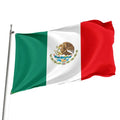 Wholesale High Quality 3*5ft Mexica Flag for Ball Games Thick Polyester Fabric Handheld Outdoor Hanging Embroidered Mexican Flag
