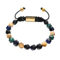 Goldix Jewelry's Bohemian Macrame Adjustable Women's Bracelet Handmade 6mm Faceted Gemstone Beaded for Gift