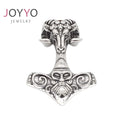 2024 New Arrival Fashionable Trendy Nordic Goat Head Viking Hammer Pendent Personalized Thor's Hammer Necklace Pendant for Men