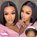 ISEE Pre Cut 4X6 HD Lace Closure Straight Ready Wear & Go Glueless Bob Wigs Dome Cap Beginner Friendly Easy Wear Human Hair Wigs
