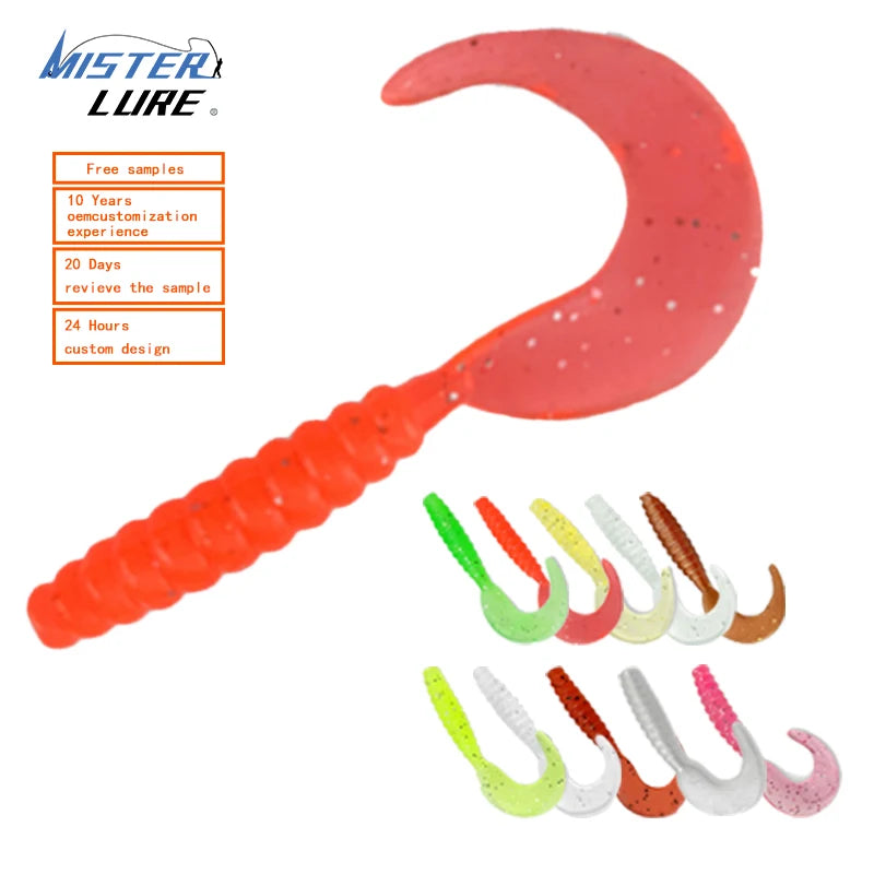 MISTER LURE 0.7g 1.3g 2.2g Artificial Bait Soft Plastic Soft Baits Colored Fishing Lure Bait Worm