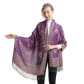Luxury Quality Elegant Ladies Paisley Lightweight Floral and Flower Design Scarves Tassel Fringed Shawl Pashmina Paisley Shawl MegaBDM