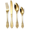 Luxury Royal 18/10 Stainless Steel Gold Flatware European Color Silverware Cutlery Set