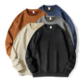 Custom Logo Embroidered Solid Autumn Suede Unisex Crewneck Sweatshirt Eco-Friendly Loose Fit Drop Shoulder Wholesale