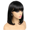 Ready to Ship Best Quality Human Hair Straight Bangs Bob Wig Human Hair Straight Bangs Bob Wig