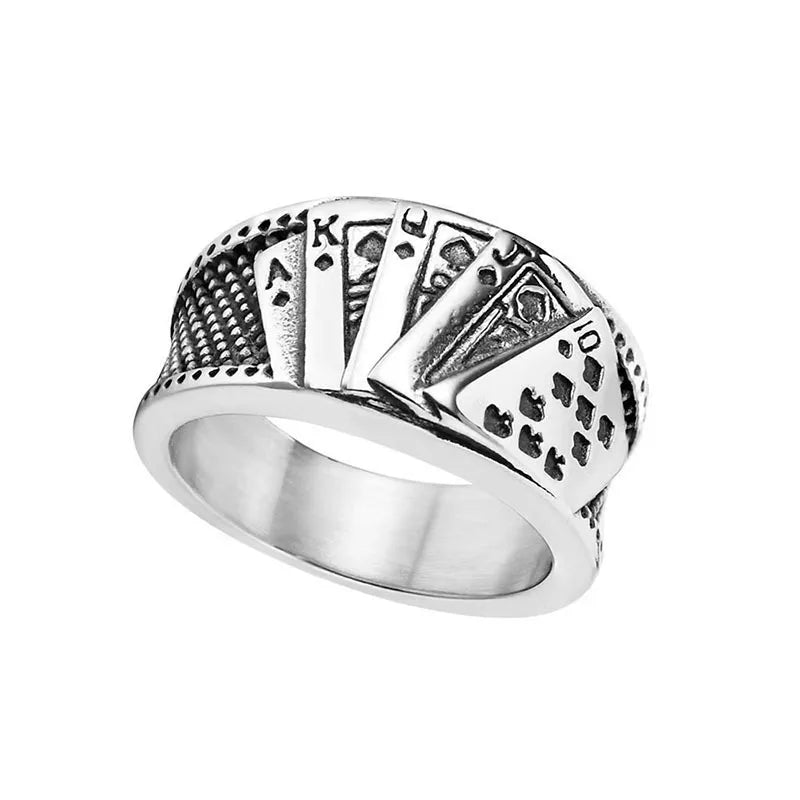 YK Hot Selling Trendy Brand Personalized Hip-hop Men's Stainless Steel Ring Retro Fashion Ring Men's Ring Accessories