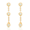 14K Gold Plated Wholesale Fashion Women Drop Chain Cz Link Earrings 925 Silver Jewelry
