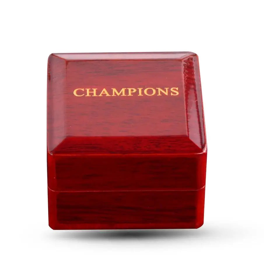 Custom Square Wooden Single Ring Luxury High Gloss Painted Championship Solid Wood Ring Box