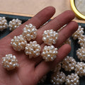 Wholesale 17-18mm Woven Natural Freshwater Flower Ball Nearly Round Diy Handmade Jewelry Accessories