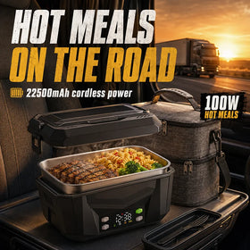 Ready Hot Lunches During Long Cordless Heated Lunch Box Electric Food Heater Rechargeable Meal Warmer for Truck Drivers