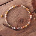 Boho 4mm Crazy Agate Gemstone Beads Dainty Bracelet Cord Braided Tibetan Adjustable Bracelet Women Friendship Jewelry Wholesale