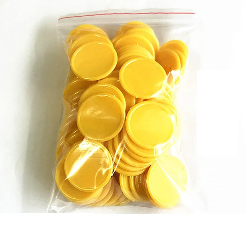 100PCS 3.1cm Blank Mahjong Chip Card Plastic Set Ordinary Game Token Children's Student Teaching Reward Coin
